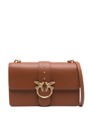 Сумка в гладкой коже PINKO Love One Classic 100053 с золотистой фурнитурой коричневая