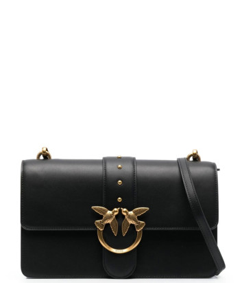 Сумка в гладкой коже PINKO Love One Classic 100053 с золотистой фурнитурой черная