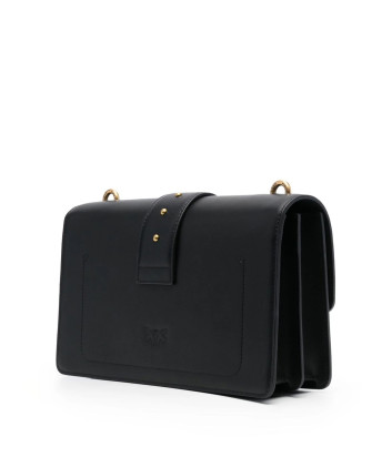 Сумка в гладкой коже PINKO Love One Classic 100053 с золотистой фурнитурой черная