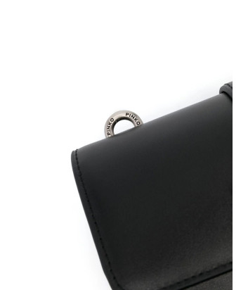 Сумка в гладкой коже PINKO Love One Mini 100059 с серебристой фурнитурой черная