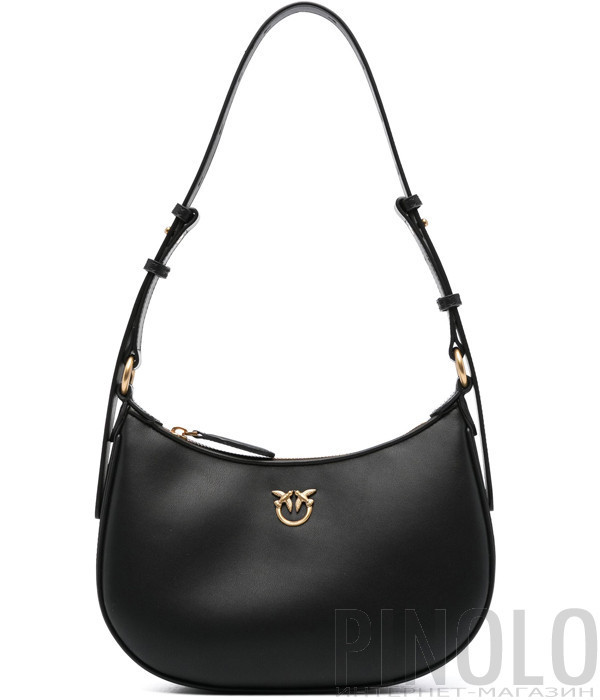 Cумка на плечо PINKO Half Moon Mini 102790 в гладкой коже черная