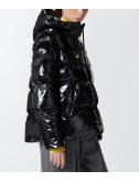 Дутый пуховик PINKO Eleodoro 101597 с глянцевой фактурой черный