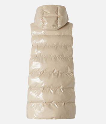 Дутый жилет PINKO 103825 с глянцевой фактурой бежевый