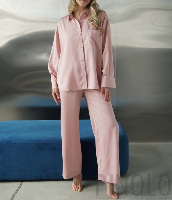 Домашний костюм FELENA Dusty Rose 852-854 рубашка и брюки пудровый