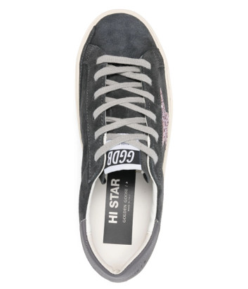 Замшевые кеды GOLDEN GOOSE Hi Star GWF00118 F006202 серые с глиттером Замшевые кеды GOLDEN GOOSE Hi Star GWF00118 F006202 серые с глиттером