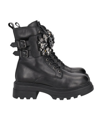 Кожаные ботинки TOSCA BLU SF2438S433 с декором черные