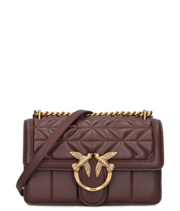 Сумка с золотистой фурнитурой PINKO Mini Love 100074 в стеганной коже шоколадная
