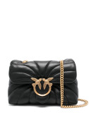 Сумка в стеганной коже PINKO Mini Puff Butterfly 100039 с золотистой фурнитурой черная