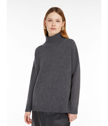 Шерстяной свитер WEEKEND Max Mara 5366084206007 с высоким воротником серый
