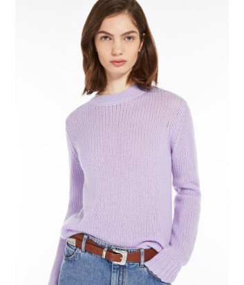 Кашемировый свитер WEEKEND Max Mara 5366094206007 с круглым вырезом лиловый