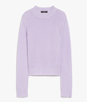 Кашемировый свитер WEEKEND Max Mara 5366094206007 с круглым вырезом лиловый