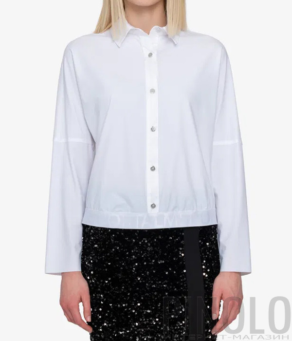 Белая рубашка SPORTALM 1855006028 с эластичным поясом с надписями