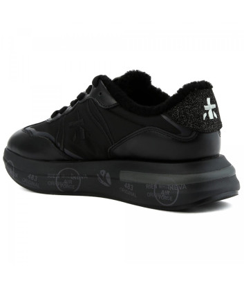 Женские кожаные кроссовки PREMIATA Cassie 7065M на меху черные Женские кожаные кроссовки PREMIATA Cassie 7065M на меху черные