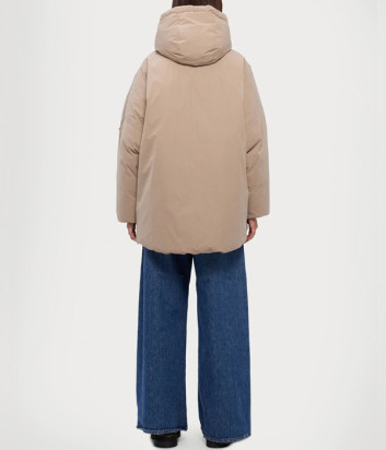 Куртка свободного кроя MAX MARA Leisure 2426486078600 с капюшоном бежевая