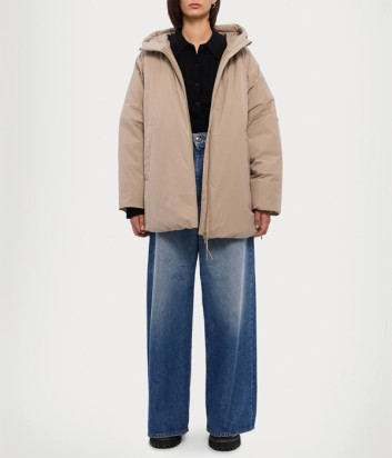Куртка свободного кроя MAX MARA Leisure 2426486078600 с капюшоном бежевая