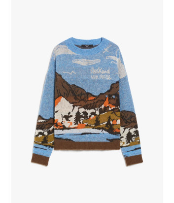 Свитер из тонкой шерсти и пряжи альпаки WEEKEND Max Mara 5366274206001 с жаккардовым узором