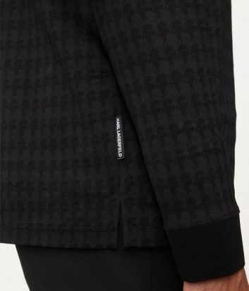 Мужское поло KARL LAGERFELD 745009 544202 с длинным рукавом черное Мужское поло KARL LAGERFELD 745009 544202 с длинным рукавом черное