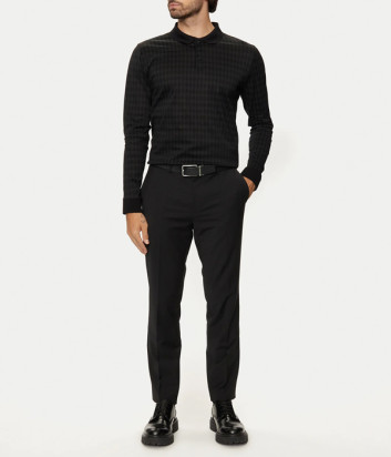 Мужское поло KARL LAGERFELD 745009 544202 с длинным рукавом черное Мужское поло KARL LAGERFELD 745009 544202 с длинным рукавом черное