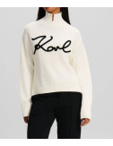 Женский свитер KARL LAGERFELD 246W2000 с вырезом на шее белый