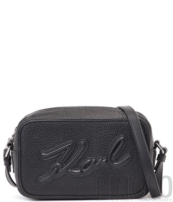 Сумка через плечо KARL LAGERFELD 245W3094 из зернистой кожи черная