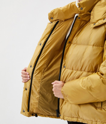 Куртка утепленная PINKO 103821 A1ZR с капюшоном желтая