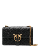 Сумка на цепочке PINKO Classic Love con Logo 100941 в коже с тиснением черная