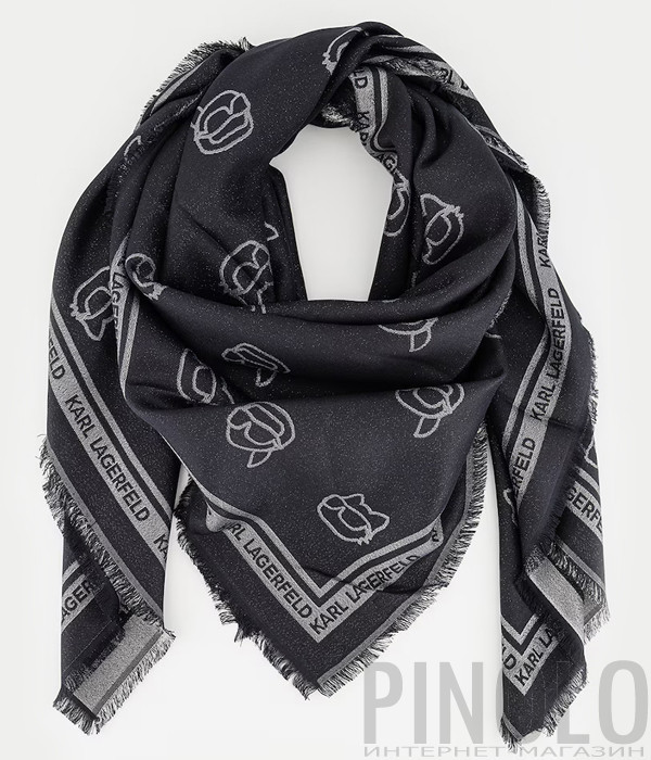 Женский платок KARL LAGERFELD 246W3303 черный с принтом