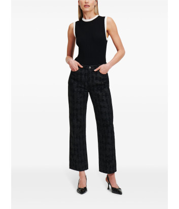 Женские джинсы KARL LAGERFELD 245W1103E08 черные с принтом