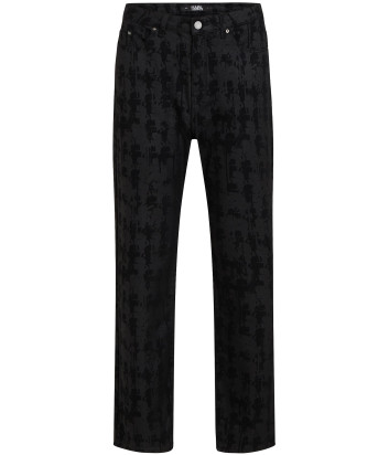 Женские джинсы KARL LAGERFELD 245W1103E08 черные с принтом
