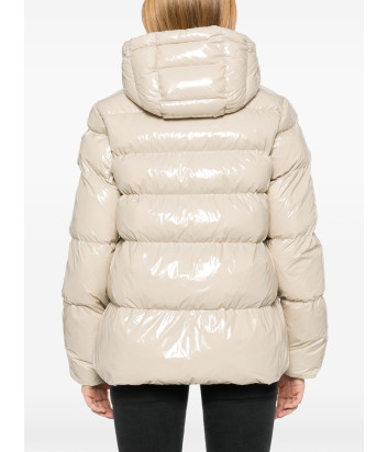 Женский пуховик PINKO 101597 A11K с глянцевой фактурой бежевый