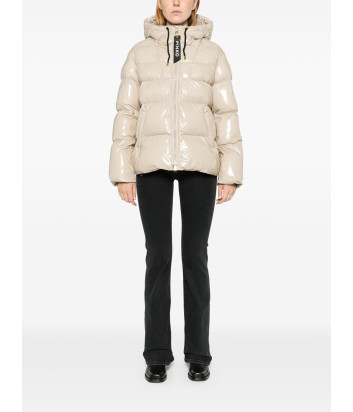 Женский пуховик PINKO 101597 A11K с глянцевой фактурой бежевый