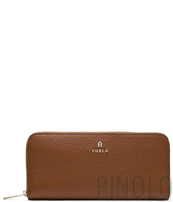 Кожаное портмоне FURLA Camelia L WP00313HSF00003B00 на молнии коричневое