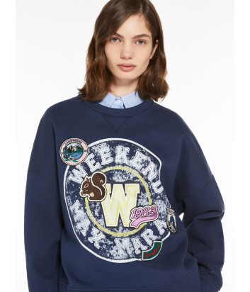 Хлопковая толстовка WEEKEND Max Mara WE5926024206001 с принтом синяя