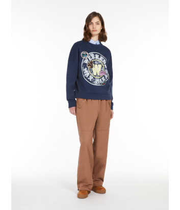 Хлопковая толстовка WEEKEND Max Mara WE5926024206001 с принтом синяя