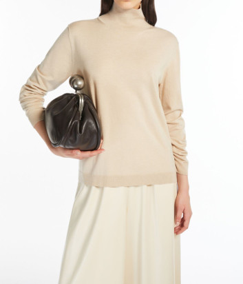 Гольф из шелковой и шерстяной пряжи WEEKEND Max Mara WE5366024206002 бежевый