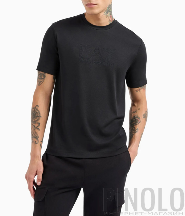 Мужская футболка EA7 Emporio Armani 6DPT71 PJUJZ черная