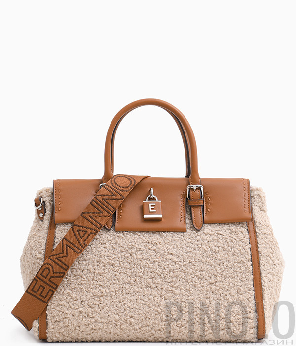 Сумка с плюшевой отделкой ERMANNO SCERVINO 12401749 бежевая