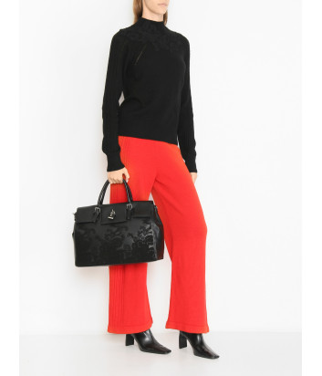 Сумка с ажурной вышивкой ERMANNO SCERVINO 12401751 черная