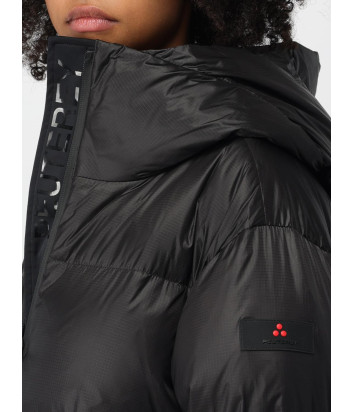 Длинный пуховик PEUTEREY PED4807 с капюшоном черный