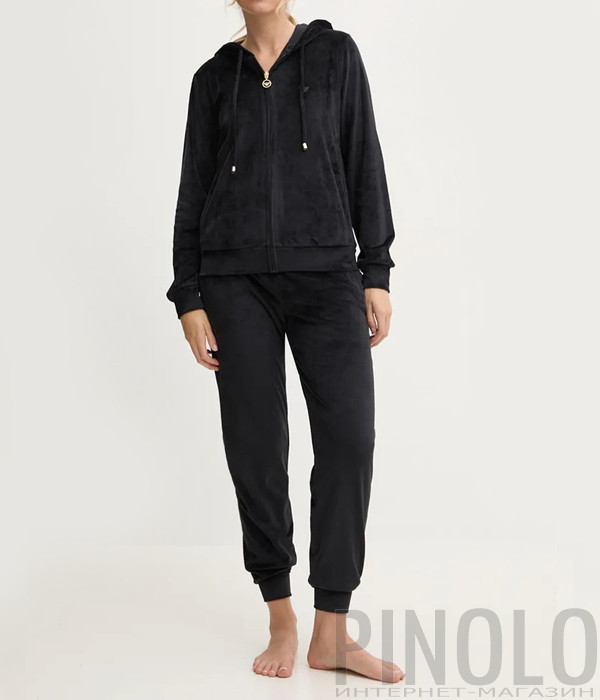 Велюровый костюм для дома EMPORIO ARMANI 164889 4F260 черный