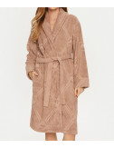 Женский хлопковый халат EMPORIO ARMANI 164886 4F291 бежевый