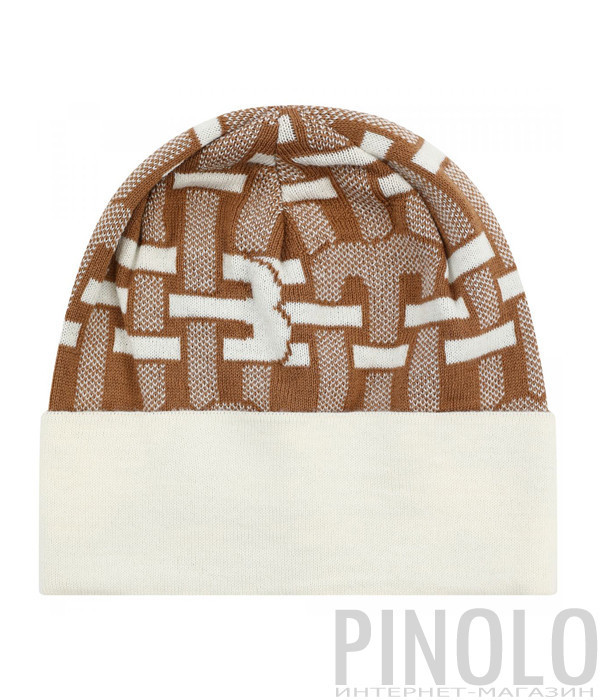 Женская шапка BALDININI L5B002 бежево-коричневый принт