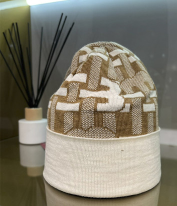 Женская шапка BALDININI L5B002 бежево-коричневый принт