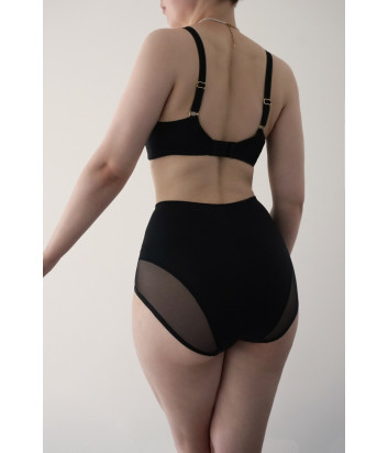 Трусики-слипы ORHIDEJA 659-000 высокой посадки черно-бежевые