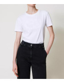 Футболка TWINSET 251TP2072 с вышитым логотипом белая