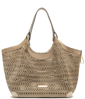 Замшевая сумка GIANNI CHIARINI DUA 11682 с перфорацией бежевая