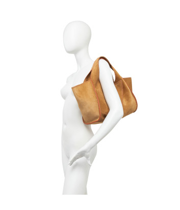 Замшевая сумка GIANNI CHIARINI EUFORIA 11655 с контрастной строчкой бежевая