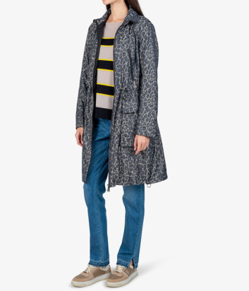 Парка из легкого жаккарда SPORTALM 100142 с леопардовым принтом