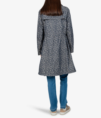 Парка из легкого жаккарда SPORTALM 100142 с леопардовым принтом