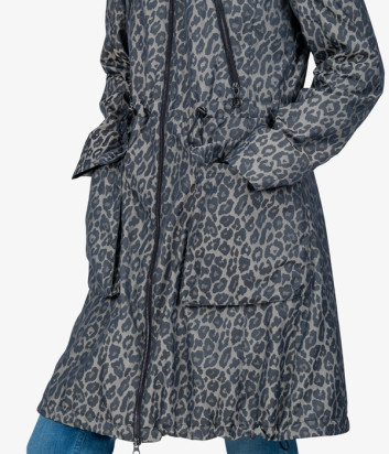 Парка из легкого жаккарда SPORTALM 100142 с леопардовым принтом